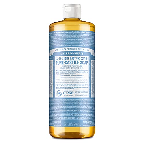 Dr. Bronner's - Pure-Castile Liquid Soap (Baby Unscented, 32 Ounce) - Made...