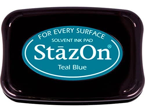 Tsukineko Full-Size StazOn Multi-Surface Inkpad, Teal Blue