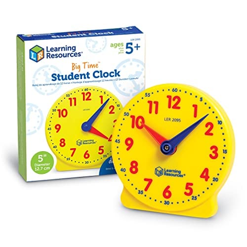 Learning Resources Big Time Student Clock, Teaching & Demonstration Clock,...