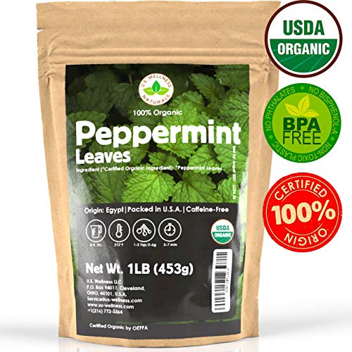 Peppermint Tea 1LB (16Oz) 100% CERTIFIED Organic Peppermint Loose Leaf...