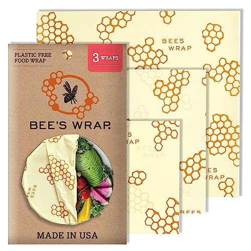 Bee's Wrap Reusable Beeswax Food Wraps, Made in the USA, Eco Friendly...