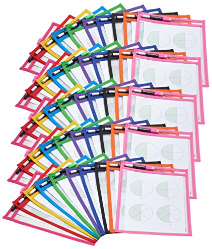 TYH Supplies 10 Pack Heavy Duty Dry Erase Pocket Sleeves | 10 x 14 Inch...