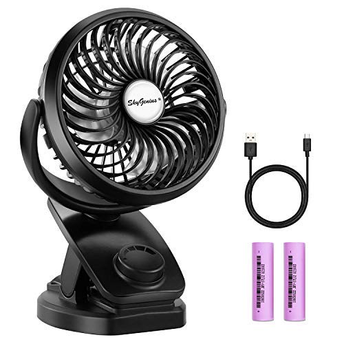 SkyGenius Battery Operated Clip on Fan for Bay Stroller, USB Rechargeable...