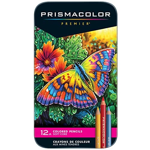Prismacolor 3596T Premier Colored Pencils, Soft Core, 12 Count