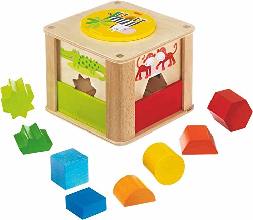 HABA Zookeeper Wooden Shape Sorting Box with a Twist - Explore Whole and...