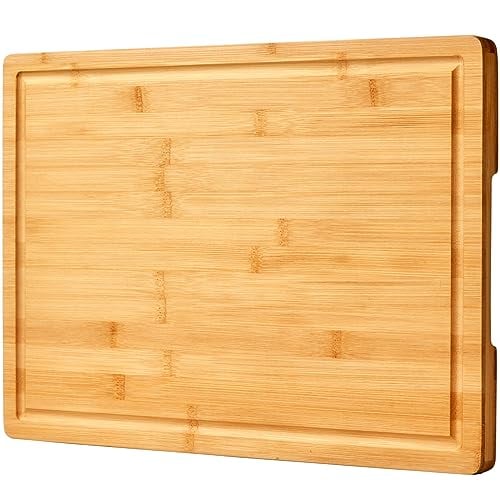 Bamboo Cutting Board for Kitchen, 18' Large Wood Charcuterie Cheese Board,...