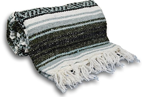 YogaAccessories Traditional Mexican Yoga Blanket ( Gray)