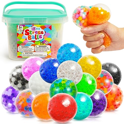 Small Fish Sensory Stress Ball Set for Adults, 18 Pack Stress Relief Fidget...