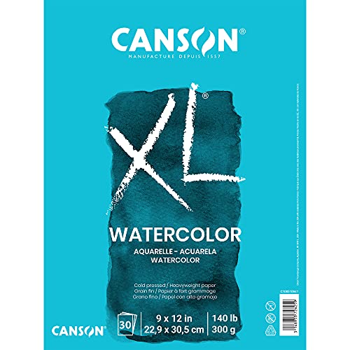 Canson XL Series Watercolor Textured Paper Pad for Paint, Pencil, Ink,...