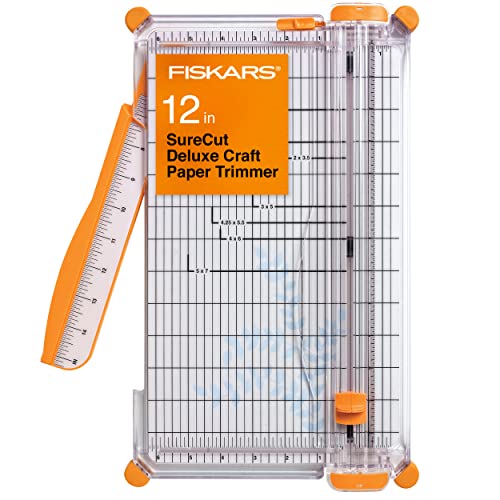Fiskars SureCut™ Deluxe Craft Paper Trimmer - 12” Cut Length - Craft...