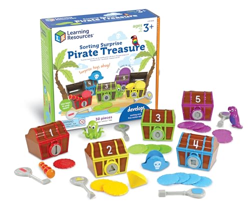 Learning Resources Sorting Surprise Pirate Treasure - 30 Pieces, Ages 3+...