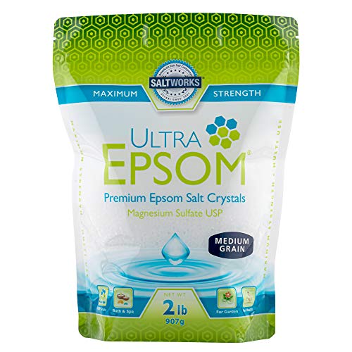 SaltWorks Ultra Epsom Premium Bath Salt, Medium Grain, 2 Pound Bag