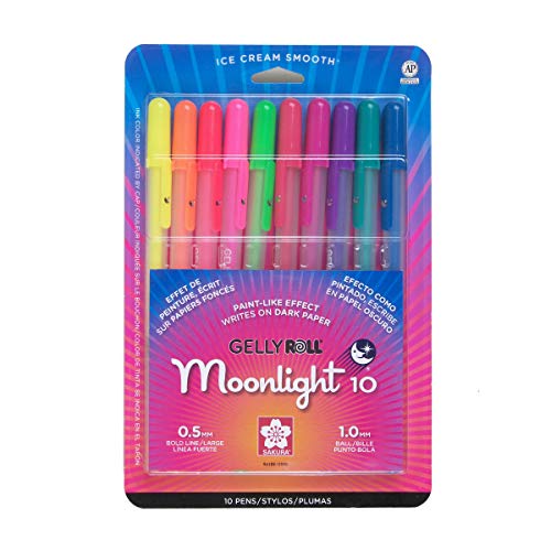 Sakura Gelly Roll Moonlight Pen Set, 1 mm Bold Tip, Assorted Colors, Pack...