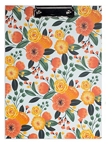 Steel Mill & Co Cute Floral Decorative A4/Letter Size Clipboard, Hardboard...