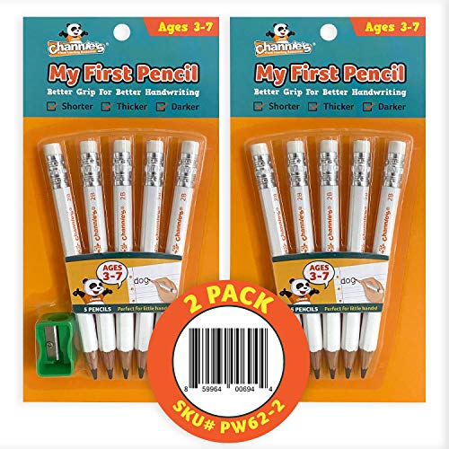 Channie's Easy-to-Hold Presharpened Big Pencils for Preschoolers,...