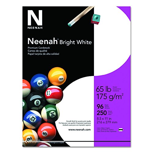 Neenah Premium Cardstock, 8.5" x 11", 65 lb/176 gsm, Bright White, 250...