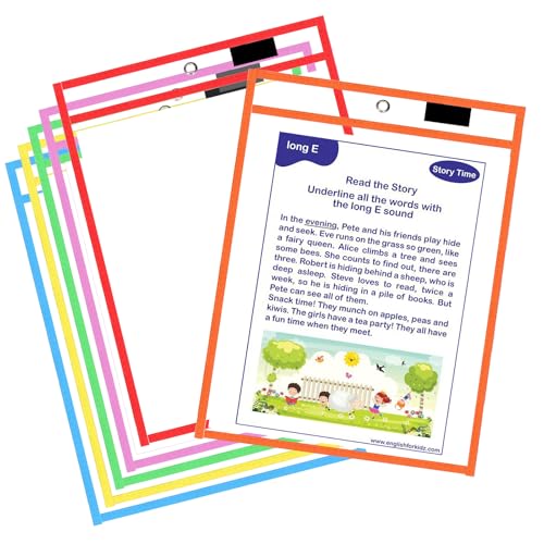 Ufmarine Dry Erase Pockets Sleeves, Reusable,10 x 13 inches, Clear Sheet...