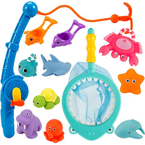 Biubee 12 Pcs Bath Fishing Game Toys for Baby and Toddlers - Fun Bathtime...