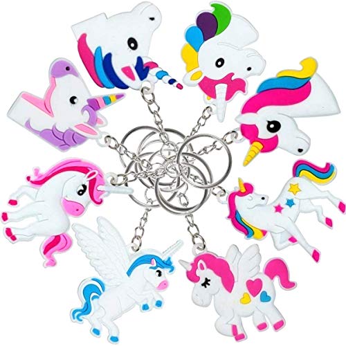 OHill 48 Pack Rainbow Plastic Keychains Key Ring Decoration Birthday Party...