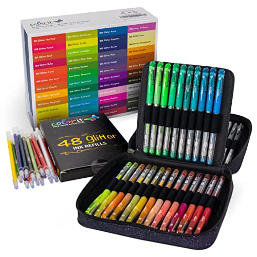 ColorIt Gel Pens For Adult Coloring Books 96 Pack - 48 Premium Quality Gel...
