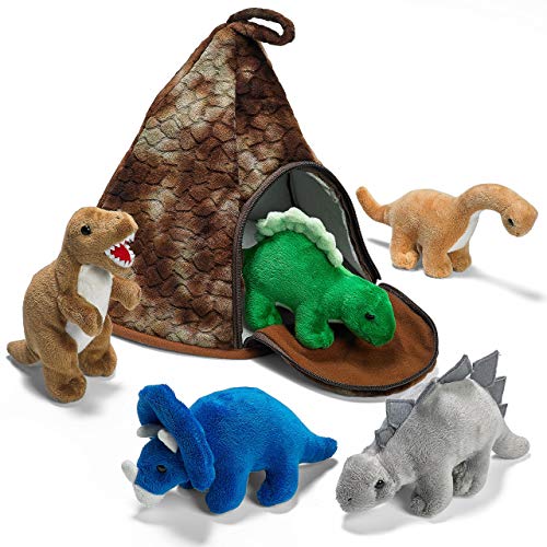 PREXTEX Dinosaur Stuffed Animal Gift Set of 5 Small Plush Stuffed Dinosaur...