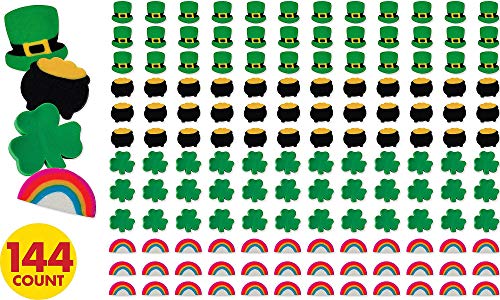 St. Patrick's Day Mini Rubber Erasers, 5 ¾" x 6 ¼" (Pkg. Size), 144 Pc.