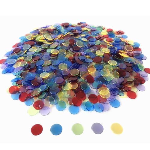 YH Poker 1000 Bingo Chips Markers Tokens - Plastic Discs Chip Counters for...