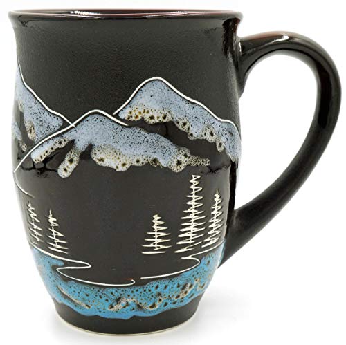 Mountain coffee mug, Handmade large tea cup,16oz, Gift for husband mug,...
