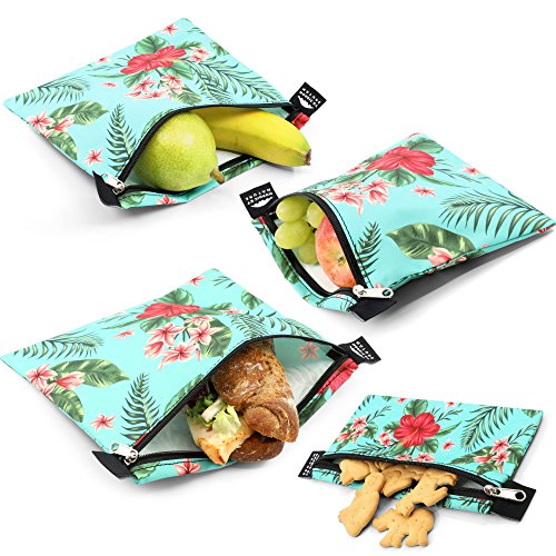 Nordic By Nature 4 Pack - Reusable Sandwich Bags Dishwasher Safe BPA Free -...