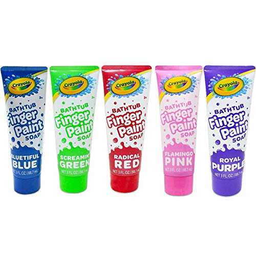 Crayola Bathtub Fingerpaint 5 Color Variety Pack, 3 Ounce Tubes (Bluetiful...