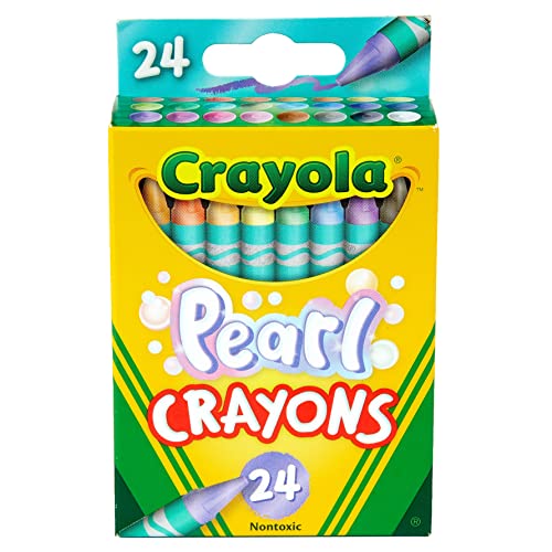 Crayola Pearl Crayons, Pearlescent Colors, 24 Count, Coloring Supplies,...