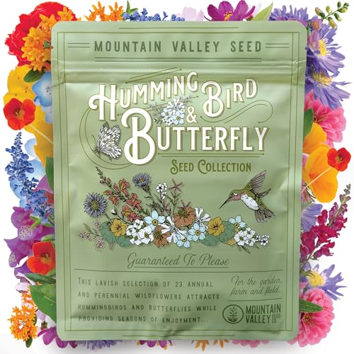 Wildflower Seeds Bulk, 2 Oz. 80,000+ Seeds, Butterfly and Hummingbird Seed...