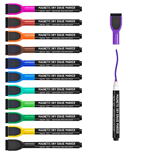 maxtek Magnetic Dry Erase Markers Fine Tip, Whiteboard Markers with Eraser,...