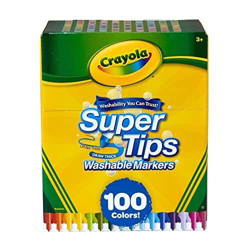 Crayola Super Tips Marker Set, Washable Art Markers For School, Back To...