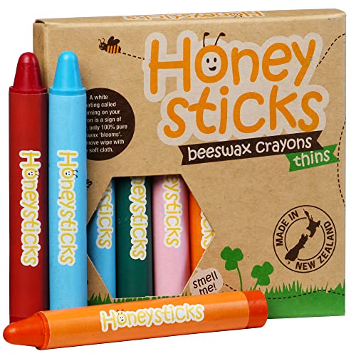 Honeysticks Jumbo Crayons (8 Pack) - 100% Pure Beeswax Crayons - Non Toxic...