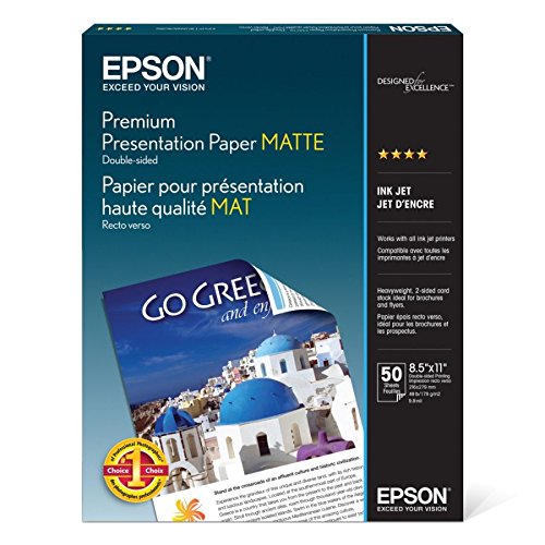 Epson Premium Presentation Paper MATTE (8.5x11 Inches, Double-sided, 50...