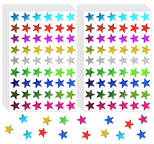 1620 Pack, 9 Colors, Small Foil Star Stickers for Kids Reward Home, School,...