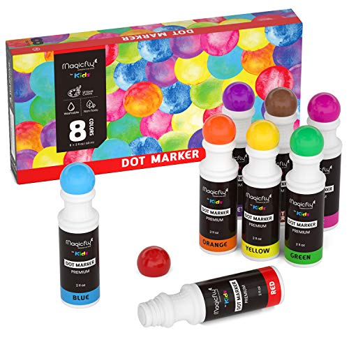 Magicfly Bingo Daubers, Washable Dot Markers, 8 Colors Non-Toxic Paint...