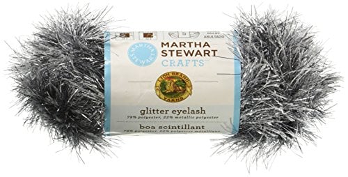 Lion Brand Yarn 5800-549 Martha Stewart Glitter Eyelash Yarn, Obsidian