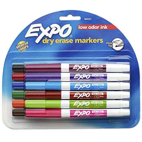 EXPO Low Odor Fine Tip Dry Erase Marker | Fine Point Markers | Whiteboard...