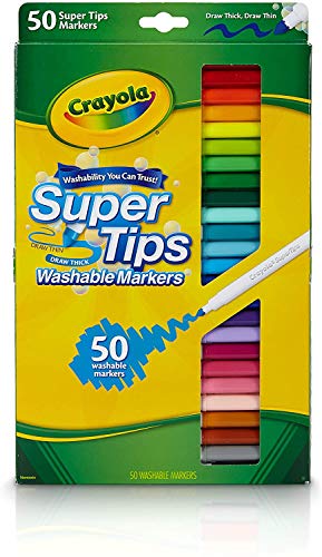 Crayola 50ct Washable Super Tips Markers 50 Color Variety