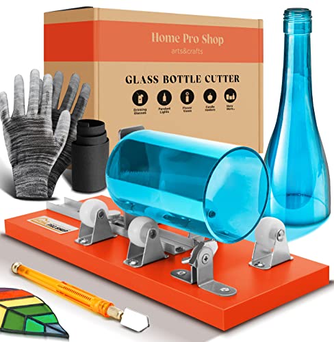 Home Pro Shop Premium Glass Bottle Cutter Kit - DIY Glass Cutter for...