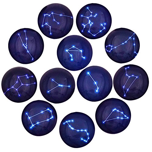12 Constellation Series Fridge Magnets Beautiful Glass Creative Pushpins...