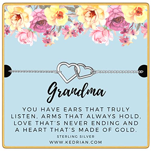 Grandma Granny Birthday Gifts Presents Real Flower Heart Charm Wind Chimes Window Ornaments. KOLIN Grandma Butterfly Suncatcher Gifts 