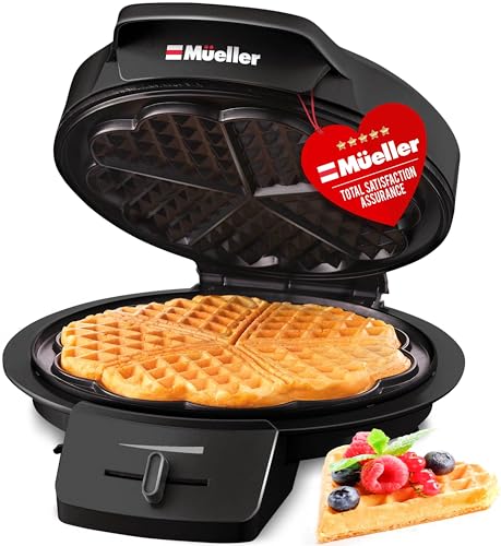 Mueller Heart Waffle Maker, 5 Waffle Iron, Adjustable Browning Control &...