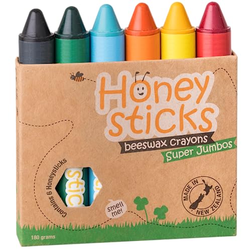 Honeysticks Jumbo Size Crayons For Toddlers and Kids - 100% Pure Beeswax,...