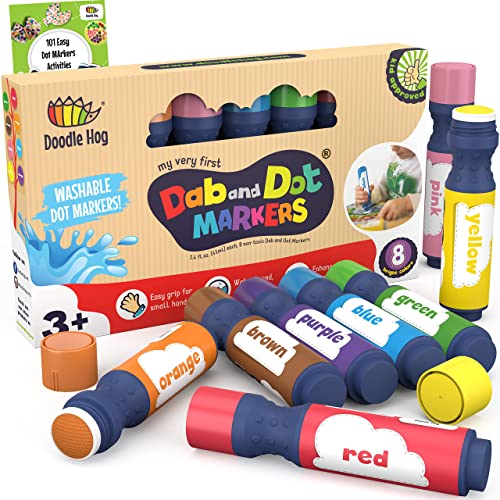 Washable 8 Colors Dab and Dot Markers for Toddlers and Kids - Non Toxic...