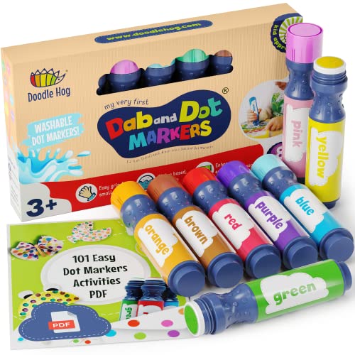 Washable Dot Markers for Toddlers Kids Preschool | 8 Colors Bingo Markers |...