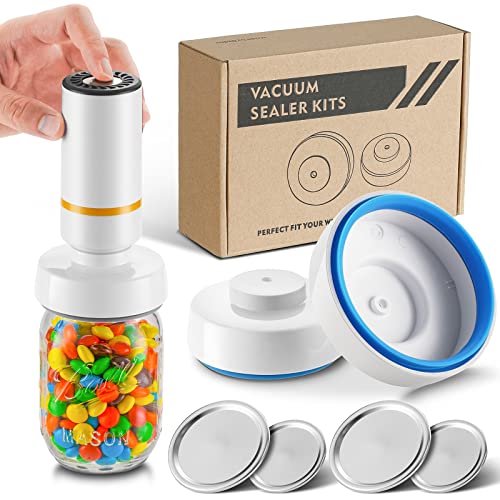 Electric Mason Jar Vacuum Sealer - Food Vacuum Saver Can Sealer Jar Seal...