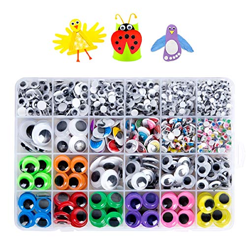 1680pcs Googly Wiggle Eyes Self Adhesive, for Craft Sticker Eyes Multi...